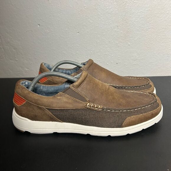 Tommy Bahama Brown and Tan Slip-On Loafers Size 11